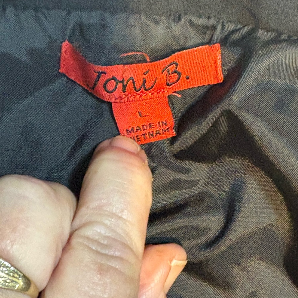 vintage Joni B Oriental Style Jacket featuring a turquoise black large Asian - Picture 5 of 12